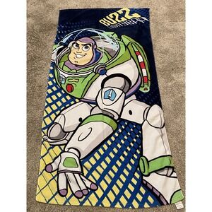 Disney Beach Towel Kids 30x60 Blue Buzz Lightyear Toy Story Cotton Graphic